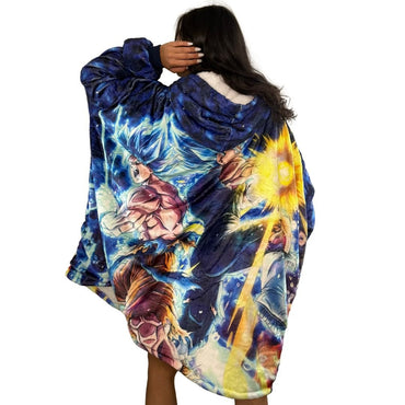 ltra Instinct Vegeta & Goku Wearable Blanket Hoodie for Kids & Adults (ONLINE ORDER ONLY)