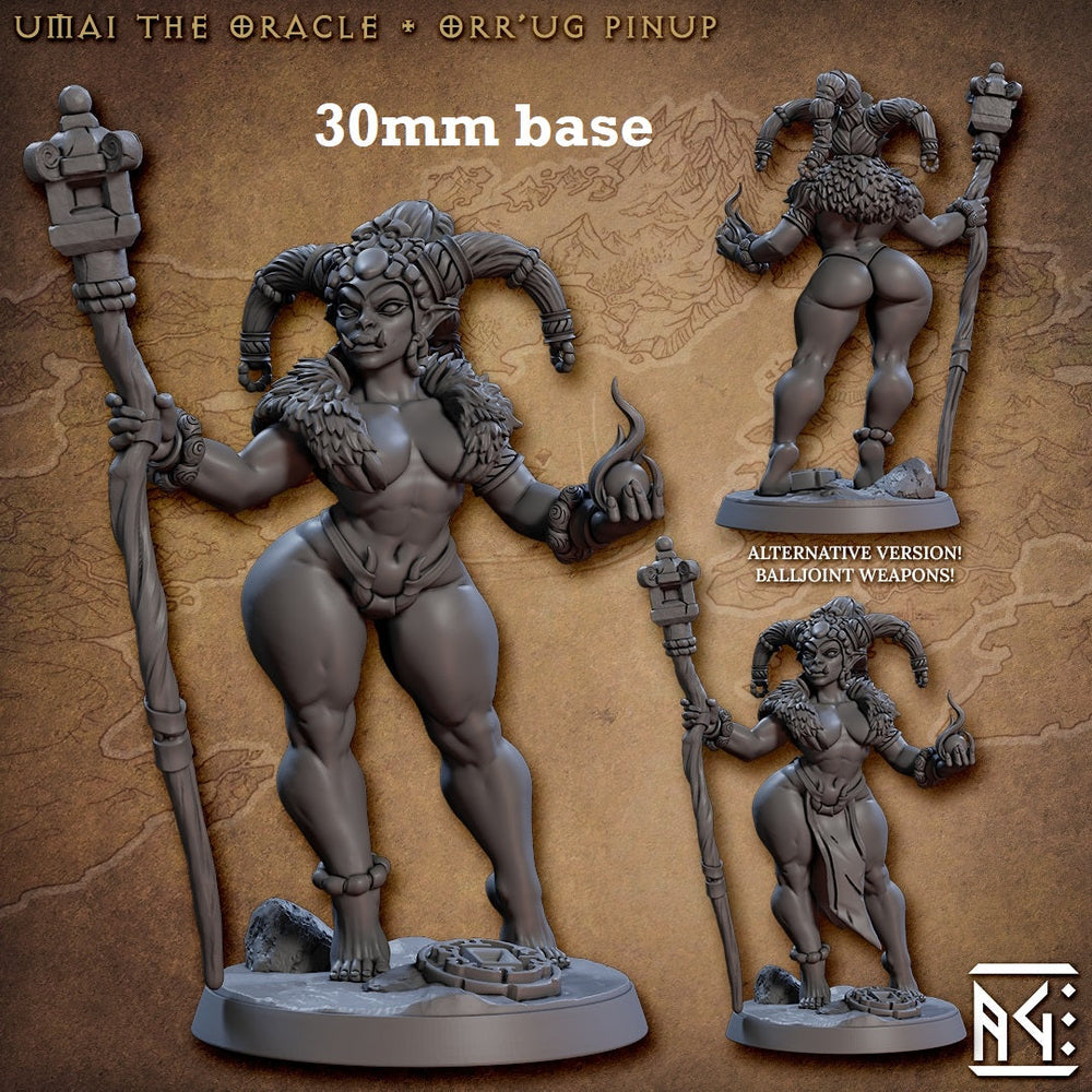 Umai the Oracle (Female Orc Cleric Pinup) (ONLINE ORDER ONLY)