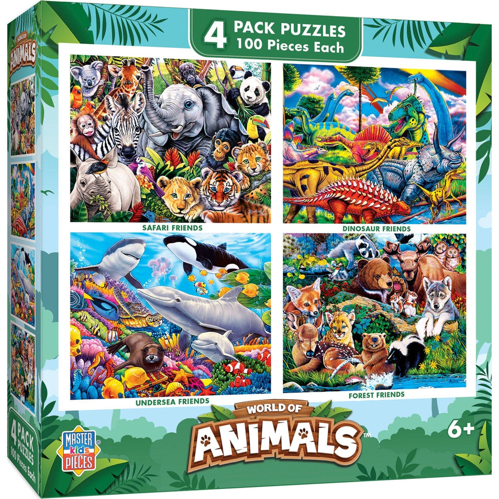 World of Animals 100 Piece Jigsaw Puzzles 4-Pack V1 (ONLINE ORDER ONLY)