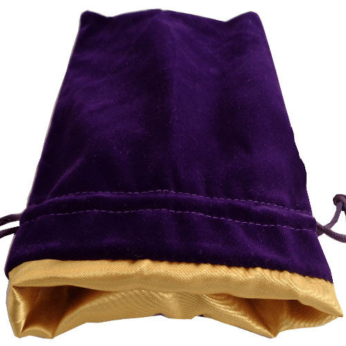 6in x 8in LARGE Purple Velvet Dice Bag with Gold Satin Lining (ONLINE ORDER ONLY)
