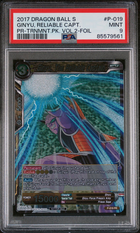 2017 DRAGON BALL SUPER GINYU, RELIABLE CAPT. #P-019 - PSA 9 (Online Order Only)