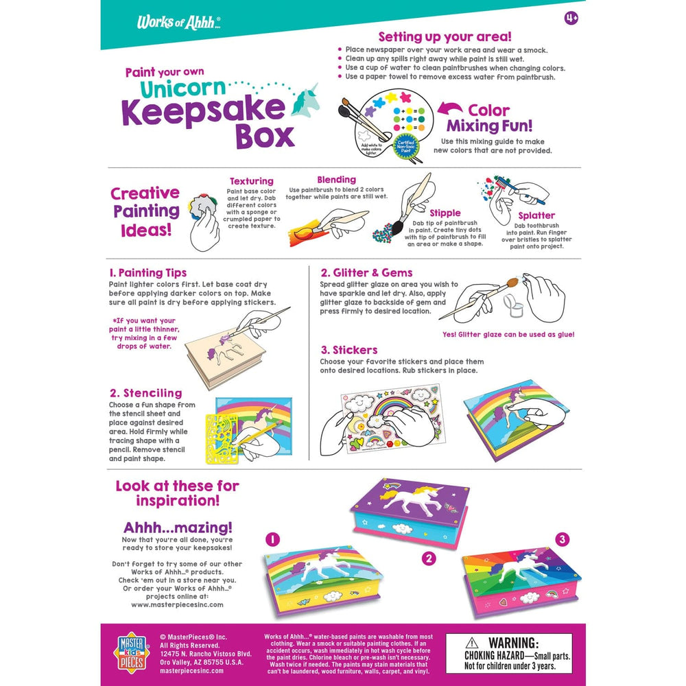 Unicorn Keepsake Box Wood Craft & Paint Kit (ONLINE ORDER ONLY)