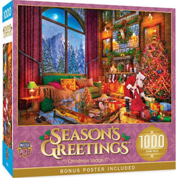 Season's Greetings - Christmas Lodge 1000 Piece Jigsaw Puzzle (ONLINE ORDER ONLY)