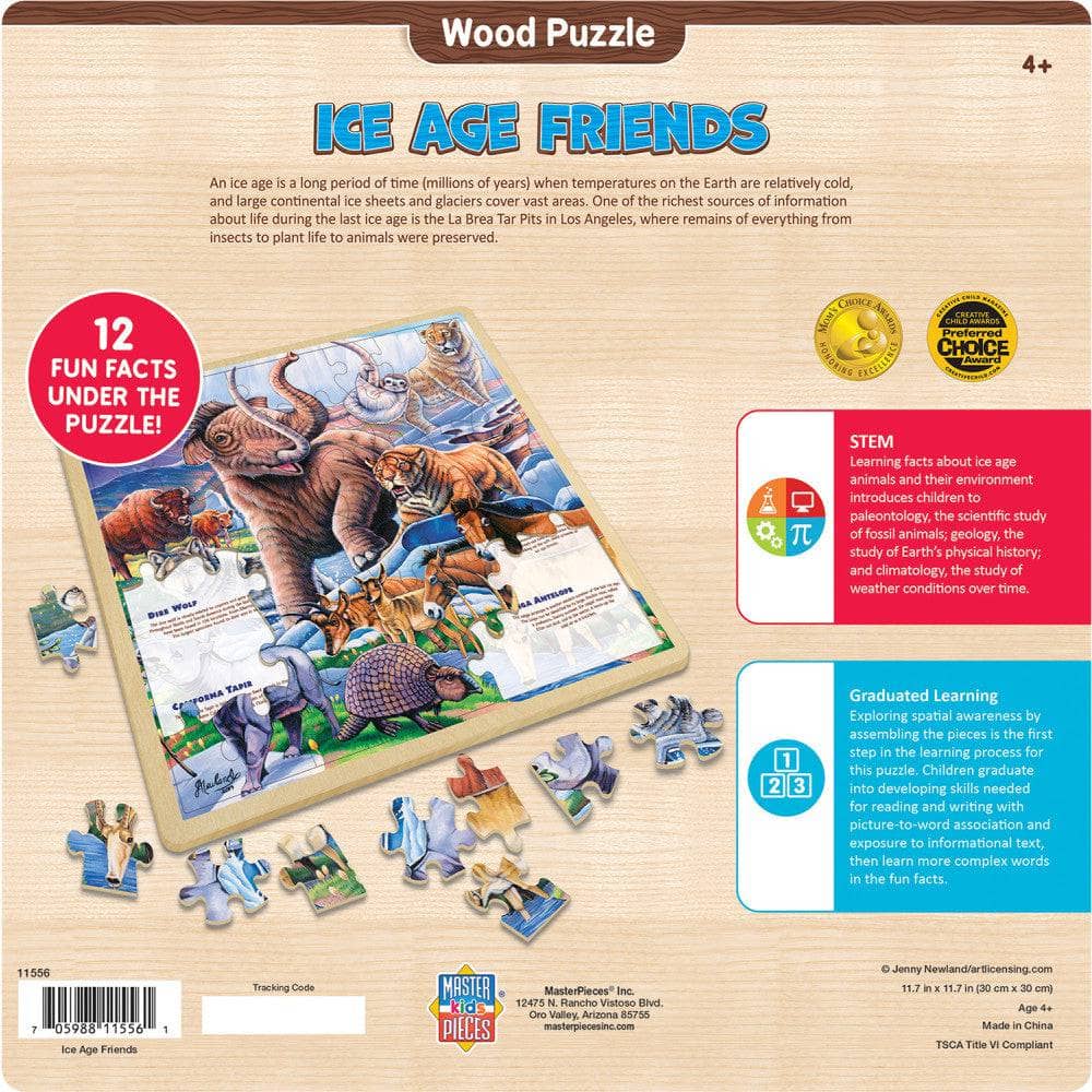 Wood Fun Facts - Ice Age Friends 48 Piece Wood Jigsaw Puzzle (ONLINE ORDER ONLY)