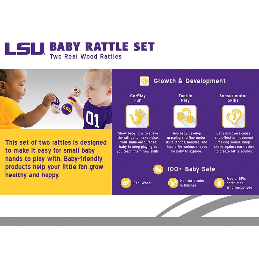 LSU Tigers - Baby Rattles 2-Pack (ONLINE ORDER ONLY)