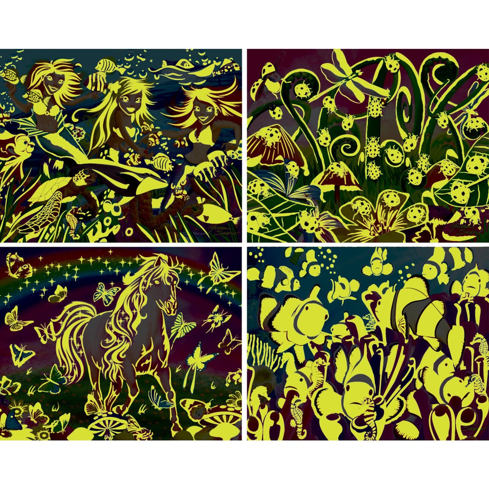 Glow in the Dark 100 Piece Jigsaw Puzzles - 4-Pack V1 (ONLINE ORDER ONLY)