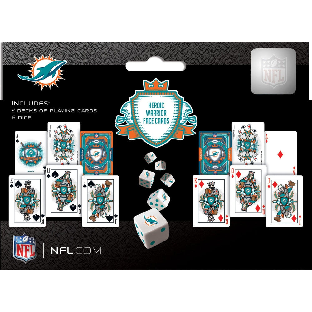 Miami Dolphins - 2-Pack Playing Cards & Dice Set (ONLINE ORDER ONLY)
