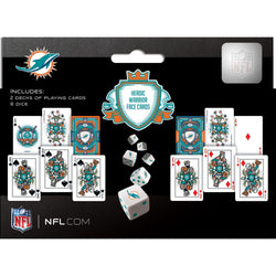 Miami Dolphins - 2-Pack Playing Cards & Dice Set (ONLINE ORDER ONLY)