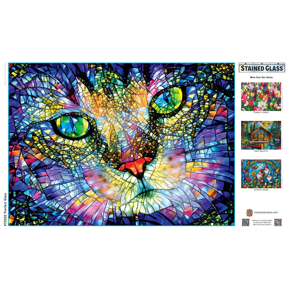 Stained Glass - Purrfect Glass 1000 Piece Jigsaw Puzzle (ONLINE ORDER ONLY)