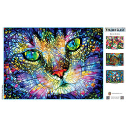 Stained Glass - Purrfect Glass 1000 Piece Jigsaw Puzzle (ONLINE ORDER ONLY)