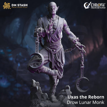 Uxas the Reborn (Male Drow Lunar Monk) (ONLINE ORDER ONLY)