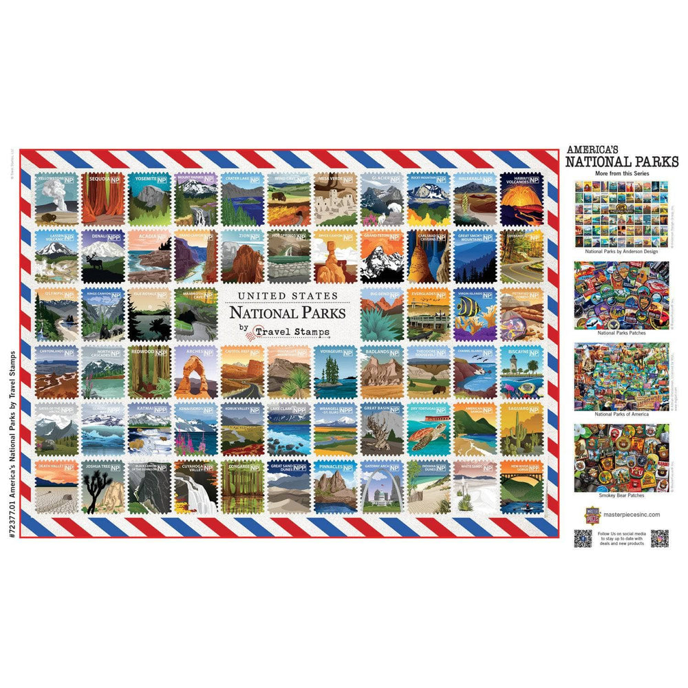 National Parks Travel Stamps 1000 Piece Jigsaw Puzzle (ONLINE ORDER ONLY)