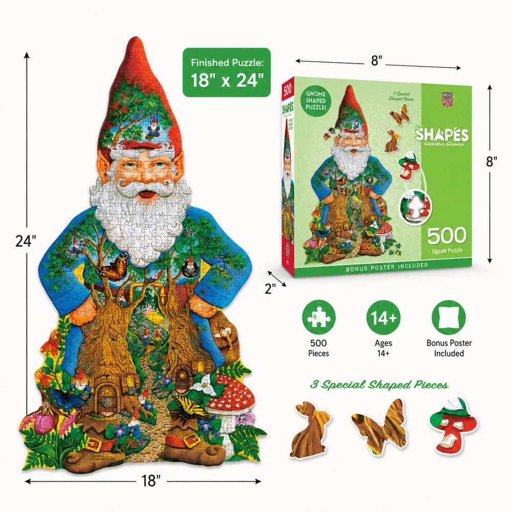 Shapes - Garden Gnome 500 Piece Jigsaw Puzzle