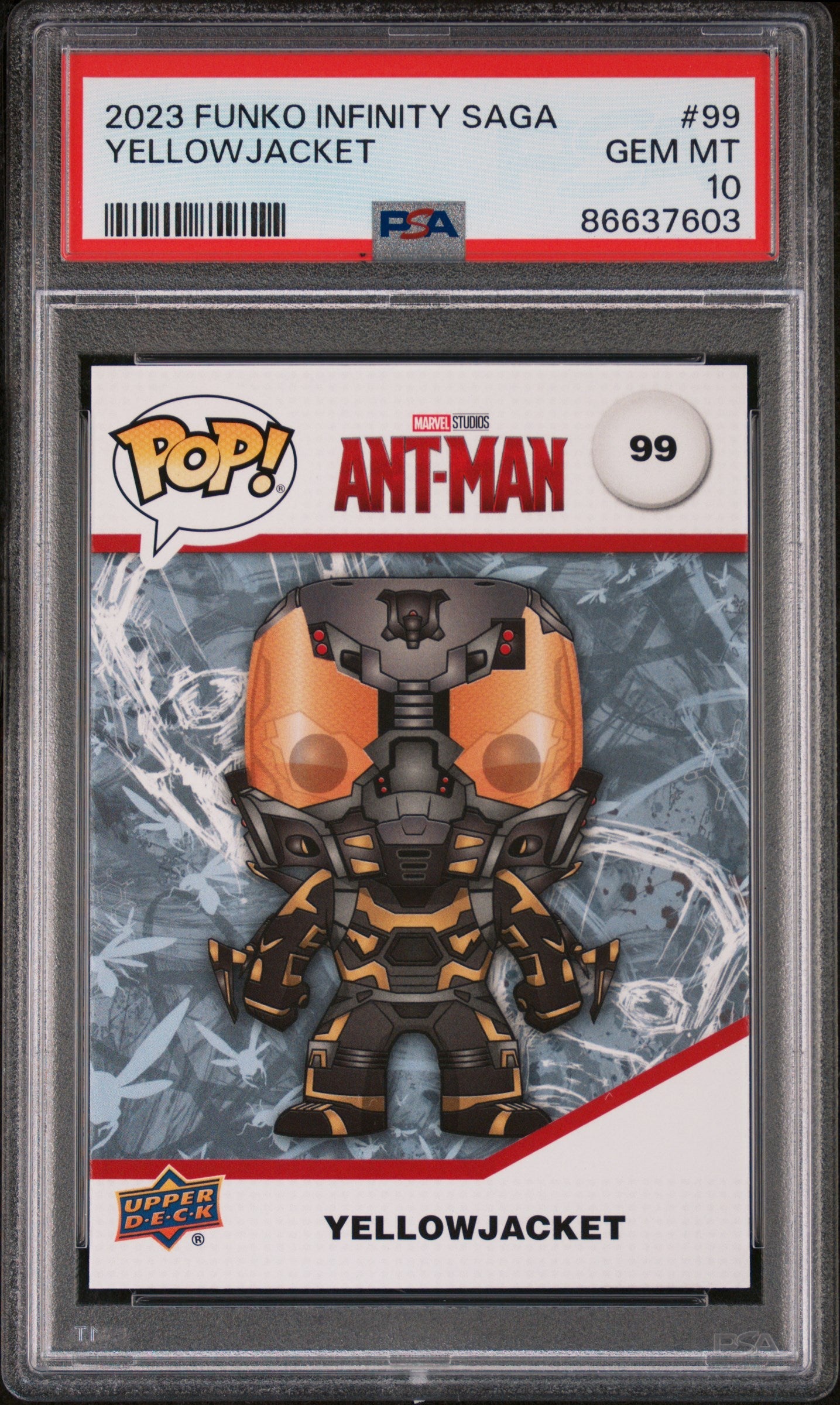 2023 UPPER DECK FUNKO POP MARVEL  YELLOWJACKET  #99  PSA 10 (Online Order Only)