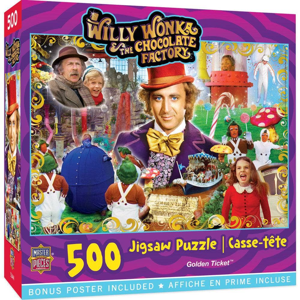 Willy Wonka & The Chocolate Factory - Golden Ticket 500 Piece Jigsaw Puzzle (ONLINE ORDER ONLY)