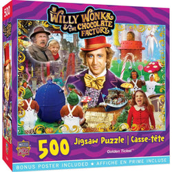 Willy Wonka & The Chocolate Factory - Golden Ticket 500 Piece Jigsaw Puzzle (ONLINE ORDER ONLY)