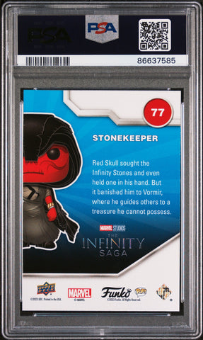 2023 UPPER DECK FUNKO POP MARVEL  STONEKEEPER PATINA #77  PSA 10 (Online Order Only)