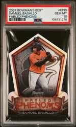 Graded 2024 Topps Bowmans Best Samuel Basallo #FP15 Fabled Phenoms Rookie RC Baseball Card PSA 10 Gem Mint (ONLINE ORDER ONLY)