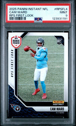 Graded 2025 Panini Instant Cam Ward #RPSFL4 RPS First Look Rookie RC Football Card PSA 9 Mint (ONLINE ORDER ONLY)