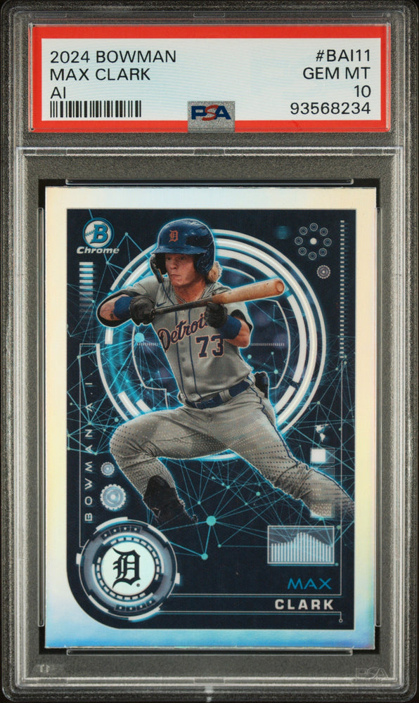 Graded 2024 Topps Bowman Max Clark #BAI11 AI Rookie RC Baseball Card PSA 10 Gem Mint (ONLINE ORDER ONLY)