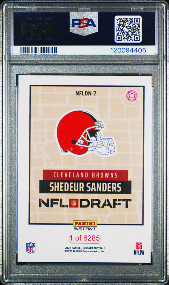 Graded 2025 Panini Instant Shedeur Sanders #NFLDN7 Draft Night Rookie RC Football Card PSA 10 Gem Mint (ONLINE ORDER ONLY)