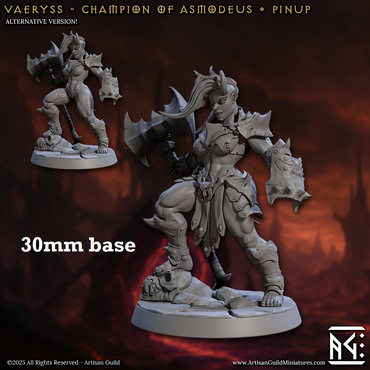 Vaeryss, Champion of Asmodeus (Female Tiefling Barbarian) (Online Order Only)