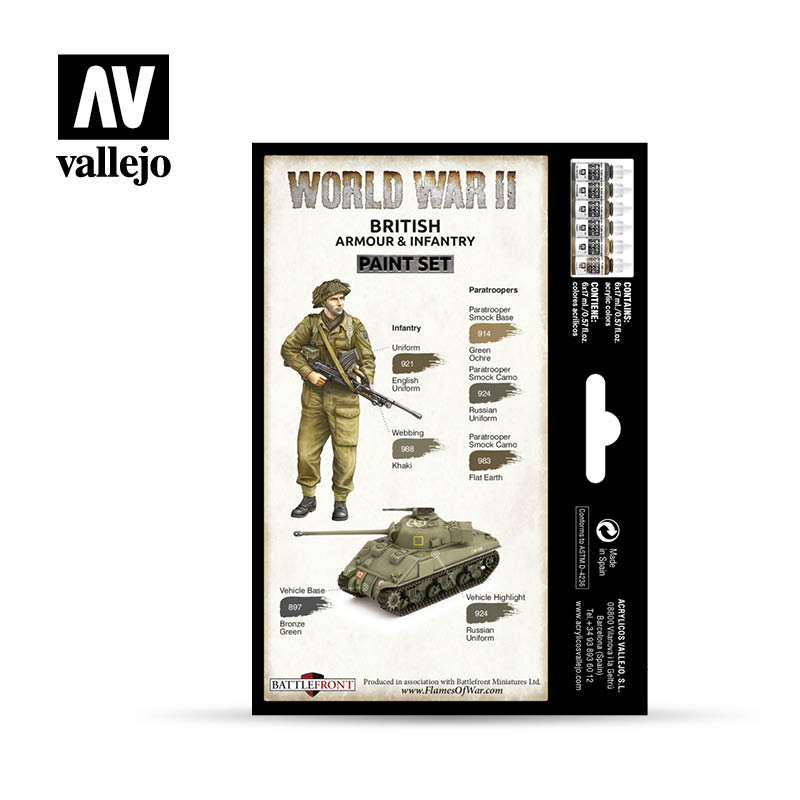 Model Color: WWII Paint Set - British Armour & Infantry (ONLINE ORDER ONLY)
