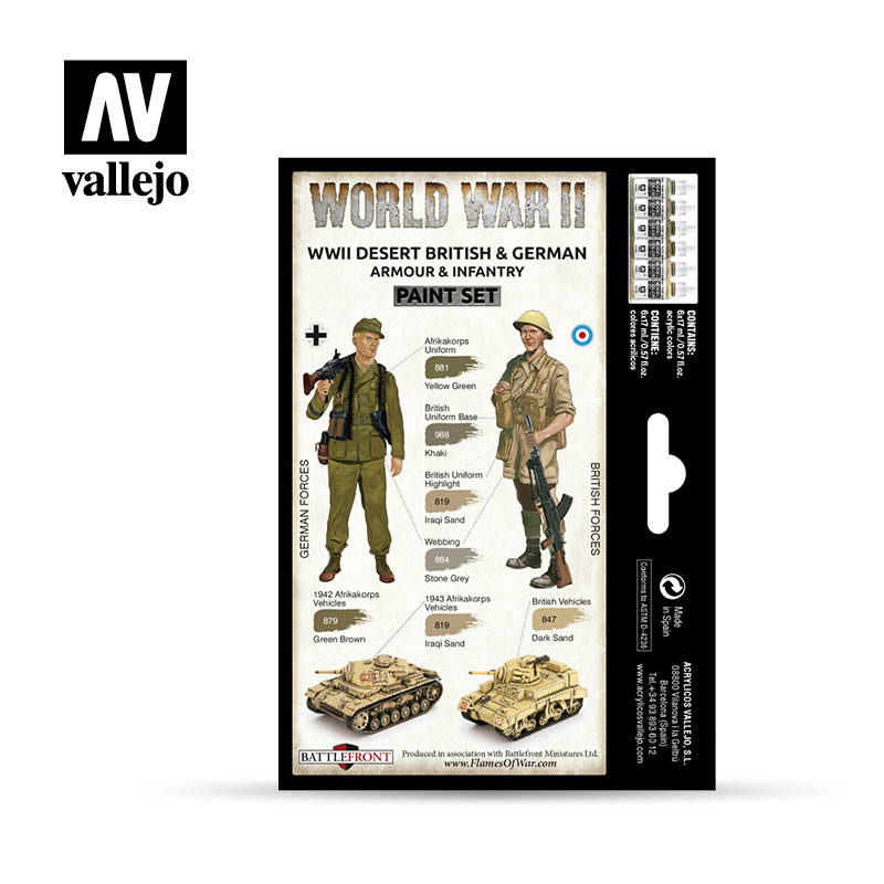 Model Color: WWII Paint Set - Desert British & German Armour & Infantry (ONLINE ORDER ONLY)