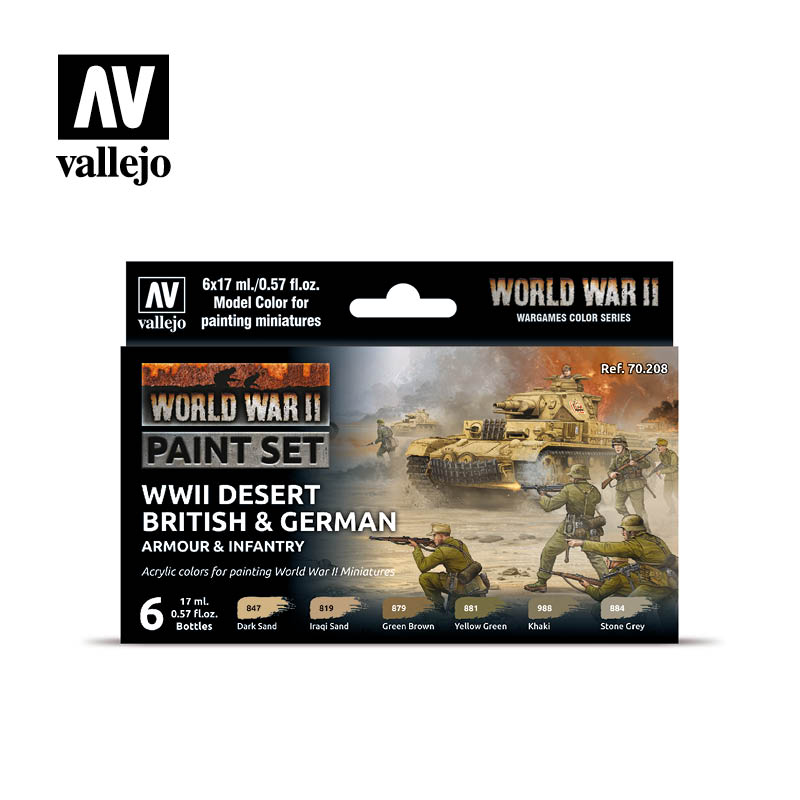 Model Color: WWII Paint Set - Desert British & German Armour & Infantry (ONLINE ORDER ONLY)