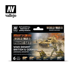 Model Color: WWII Paint Set - Desert British & German Armour & Infantry (ONLINE ORDER ONLY)