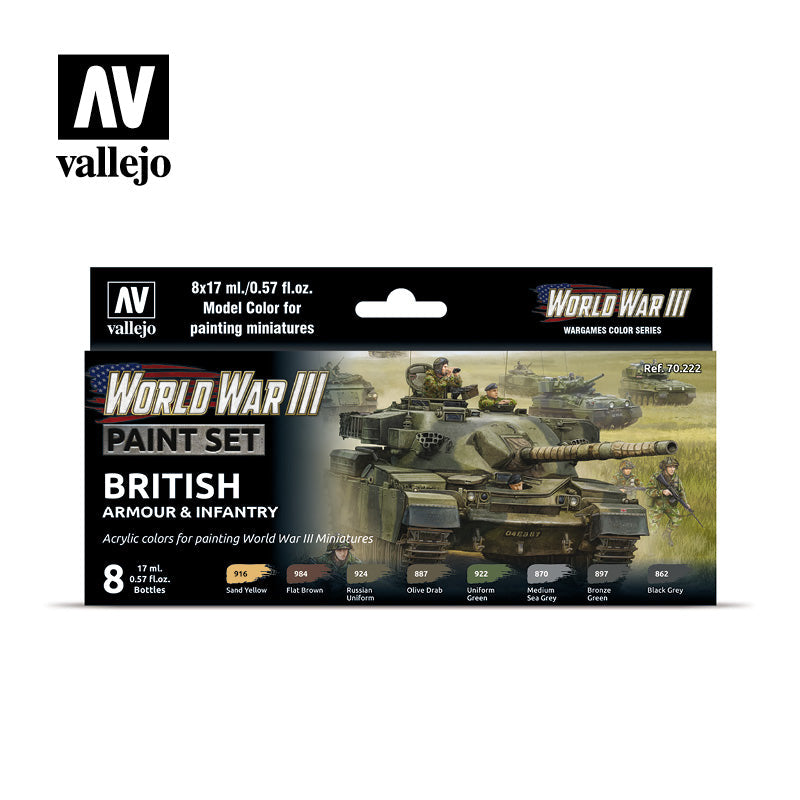 Model Color: WWIII Paint Set - British Armour & Infantry (ONLINE ORDER ONLY)