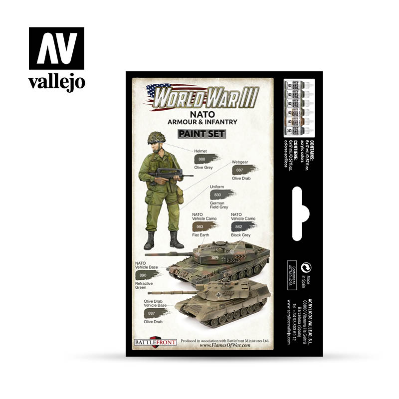 Model Color: WWIII Paint Set - NATO Armour & Infantry (ONLINE ORDER ONLY)