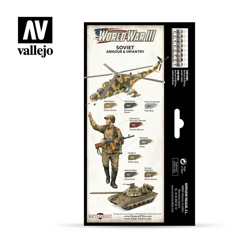Model Color: WWIII Paint Set - Soviet Armour & Infantry (ONLINE ORDER ONLY)