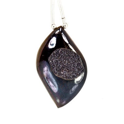 Vamp Purple Drusy Focal Bead Free Shape, Metallic Shimmer (ONLINE ORDER ONLY)