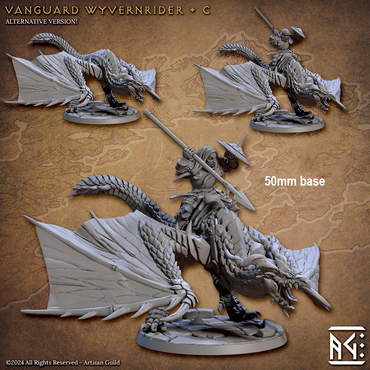 Vanguard Wyvernrider: Base Sculpt C (Mounted Female Human Fighter) (Online Order Only)