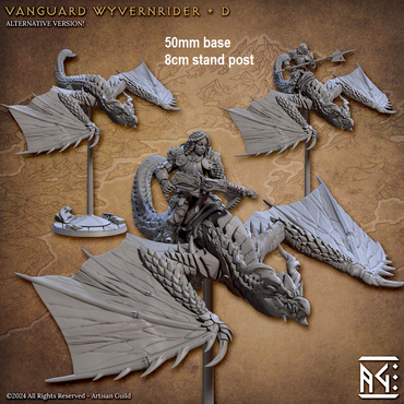 Vanguard Wyvernrider: Base Sculpt D (Mounted Female Human Fighter) (Online Order Only)