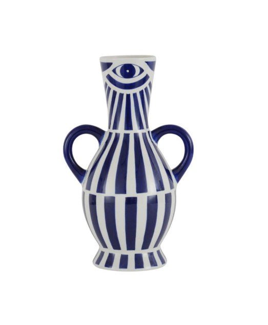 Vase White Blue BY FANCY HOME (Online Order Only)