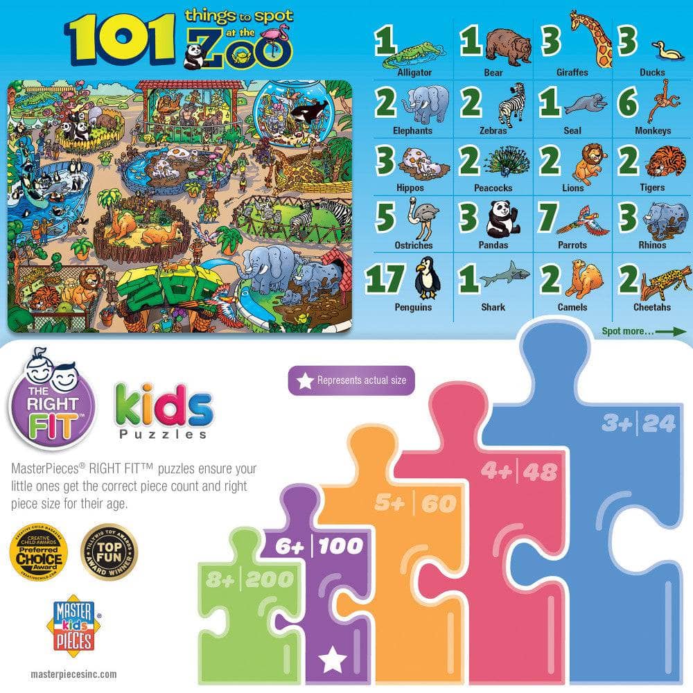 101 Things to Spot at the Zoo - 101 Piece Jigsaw Puzzle (ONLINE ORDER ONLY)