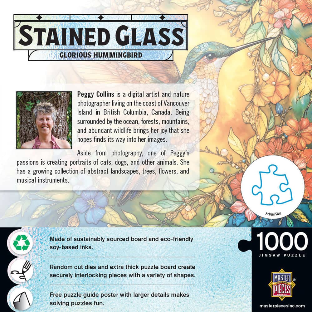 Stained Glass - Glorious Hummingbird 1000 Piece Jigsaw Puzzle (ONLINE ORDER ONLY)