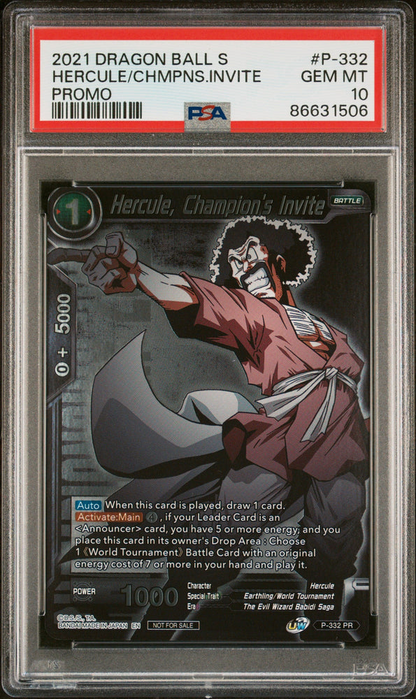 2021 DRAGON BALL SUPER HERCULE/CHMPNS.INVITE #P-332 - PSA 10 (Online Order Only)