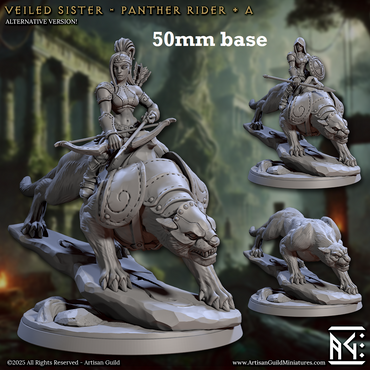 Veiled Sister Panther Rider: Sculpt A (Female Human Ranger Cavalry Unit) (Online Order Only)
