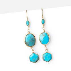 Vermeil Turquoise Howlite Marquise Earwire Set of 2 pieces (ONLINE ORDER ONLY)