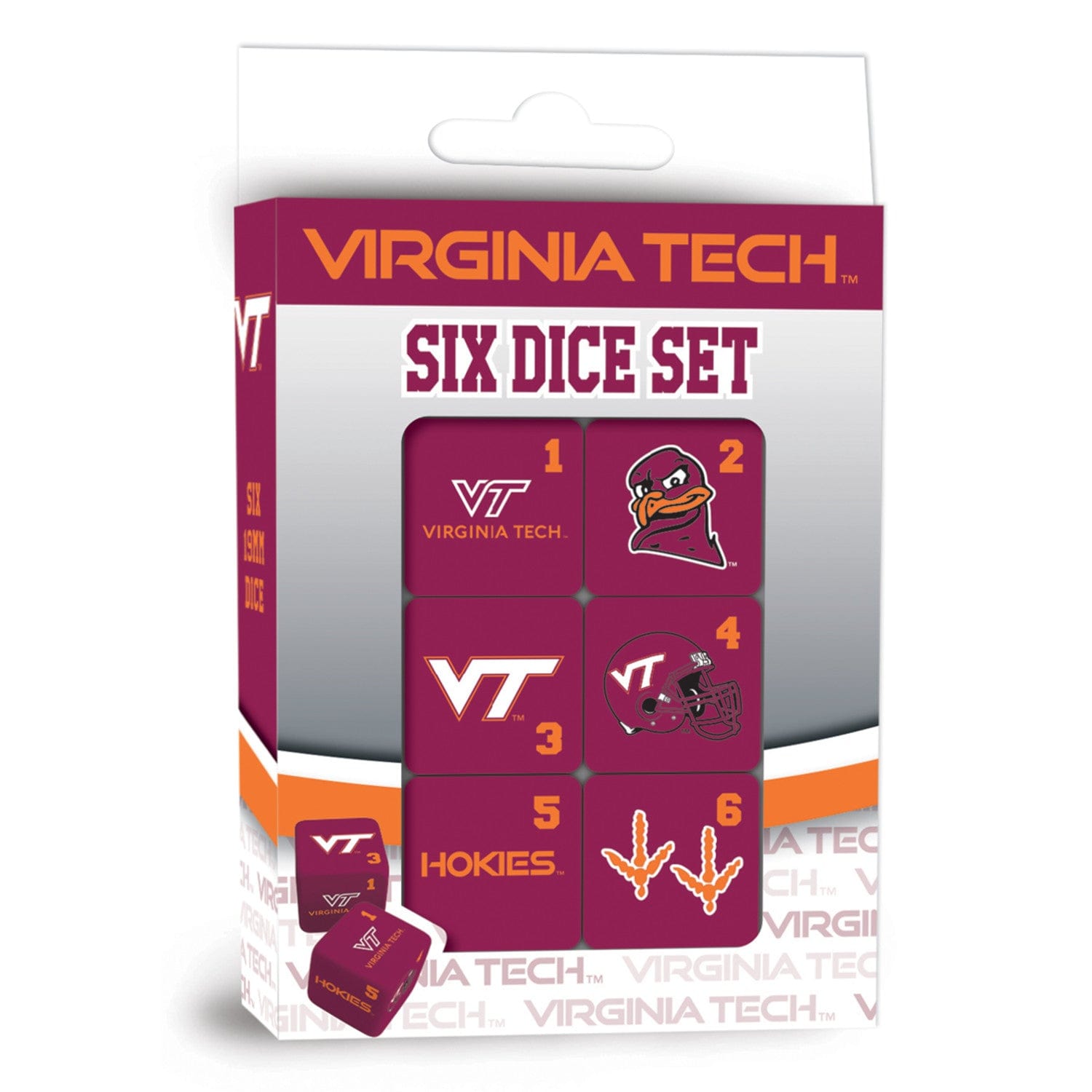 Virginia Tech Hokies Dice Set - 19mm (ONLINE ORDER ONLY)