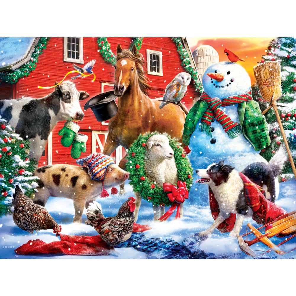 Happy Holidays - Jingle Barn Jamboree 300 Piece EZ Grip Jigsaw Puzzle