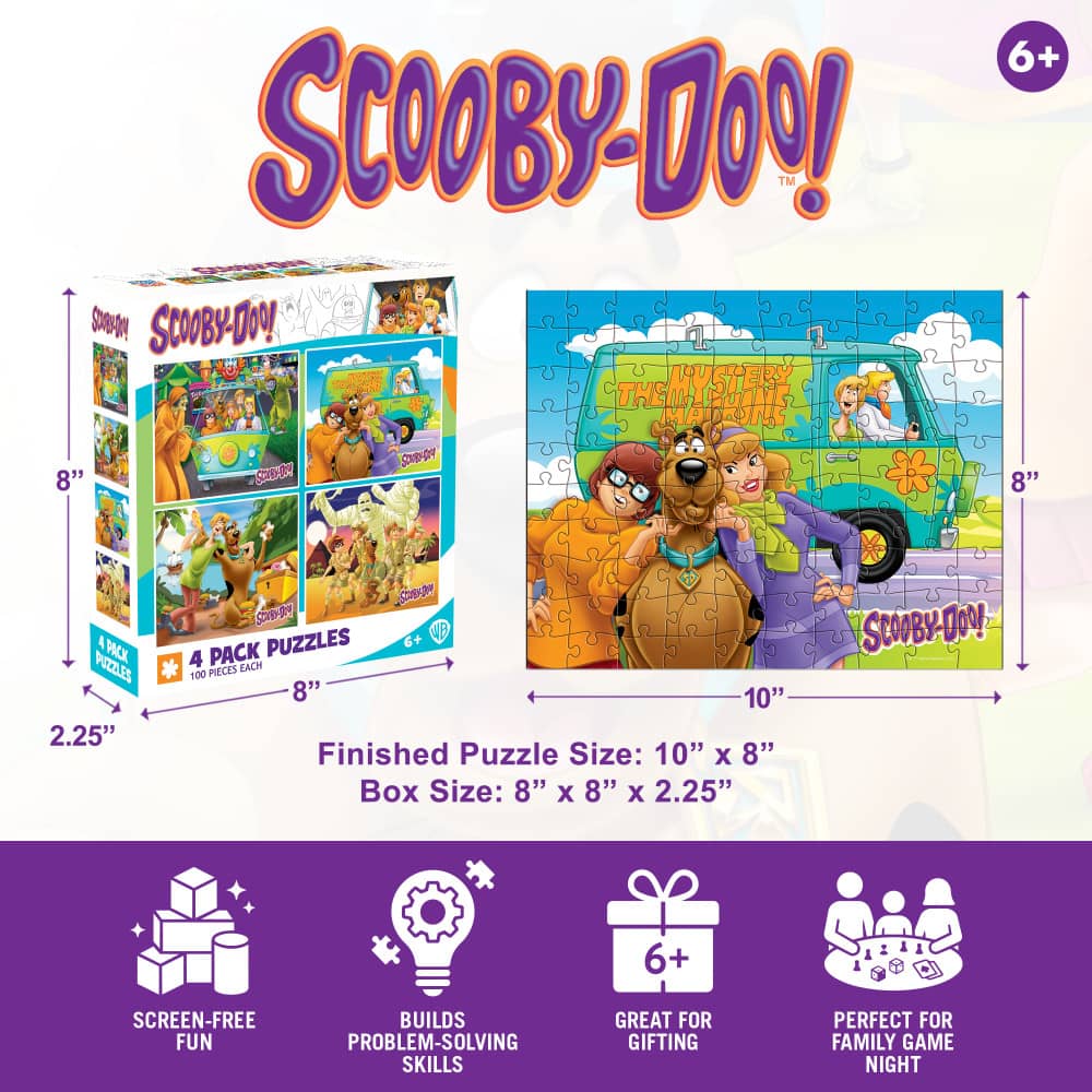 Scooby-Doo! 100 Piece Jigsaw Puzzles 4-Pack
