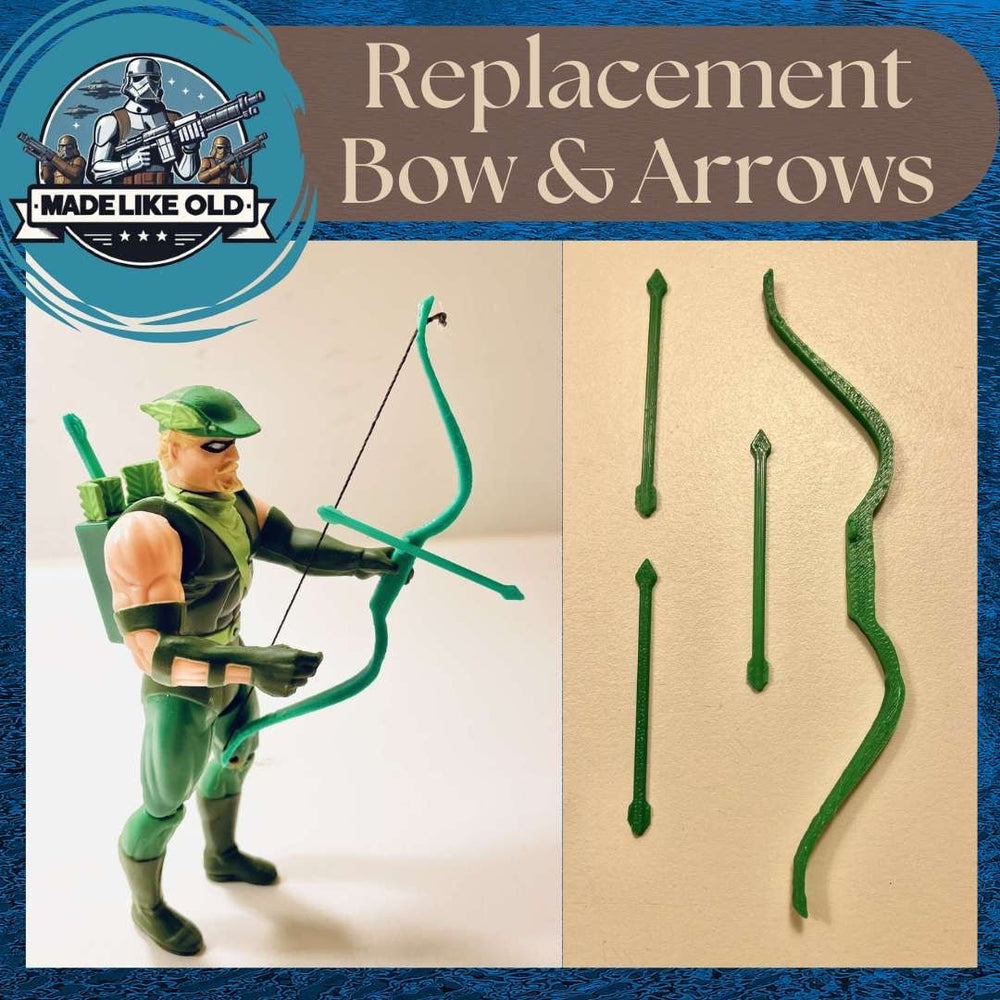 Vintage Kenner DC Super Powers Green Arrow Bow & Arrows Repro Part 1984 1985 (ONLINE ORDER ONLY)