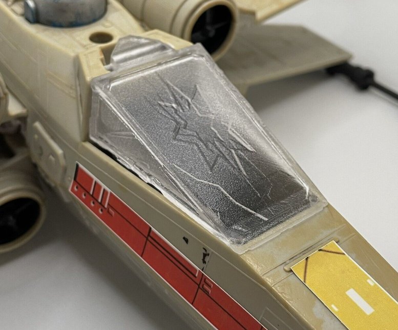 Battle Damaged X-Wing Canopy Glass Cracked | Vintage Star Wars Repro