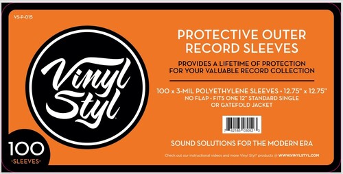 Vinyl Styl - 12Inch Vinyl Record Outer Sleeve Polyethylene - 100 Count (Clear) (Large Item) [Sleeves] (ONLINE ORDER ONLY)