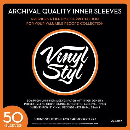 Vinyl Styl® 12 Inch Archival Inner Record Sleeves - HDPE-Lined - 50 Count (White) [Inner Record Sleeves] (ONLINE ORDER ONLY)