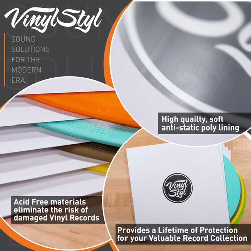 Vinyl Styl® 12 Inch Archival Inner Record Sleeves - HDPE-Lined - 50 Count (White) [Inner Record Sleeves] (ONLINE ORDER ONLY)